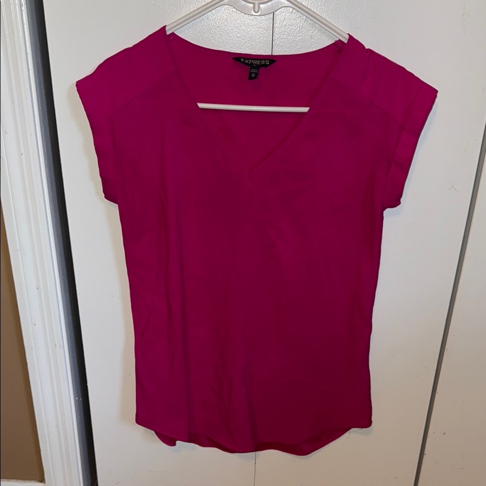 Express Pink V Neck Blouse